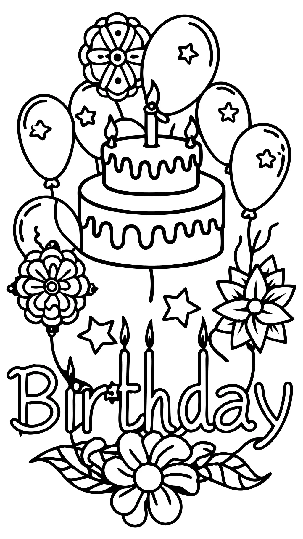 happy birthday coloring pages for adults